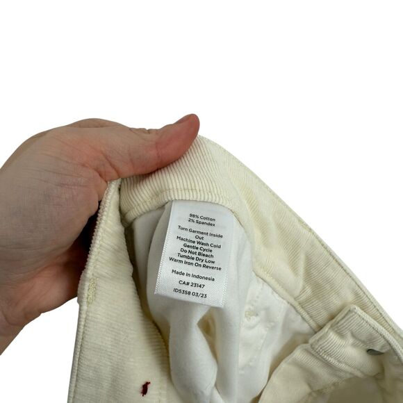 Talbots High Waist Straight Leg Simply Flattering Cream Corduroy Pants Women 18W - Picture 6 of 6